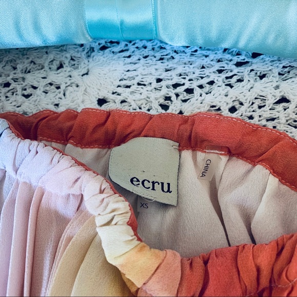 ECRU RAINBOW SILK TUNIC TOP WITH TUSSLES - Picture 9 of 16